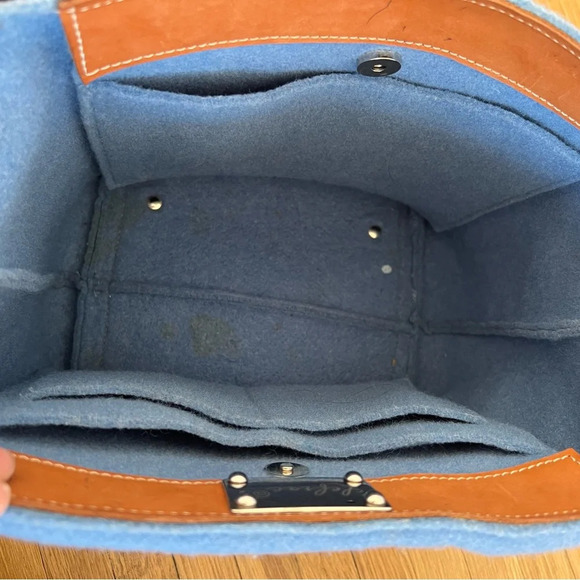 Lefrac Handmade Italian Wool Shoulder Bag Purse - Picture 6 of 9